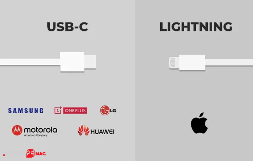 مقایسه پورت USB-C با لایتنینگ | استور 69 مگ